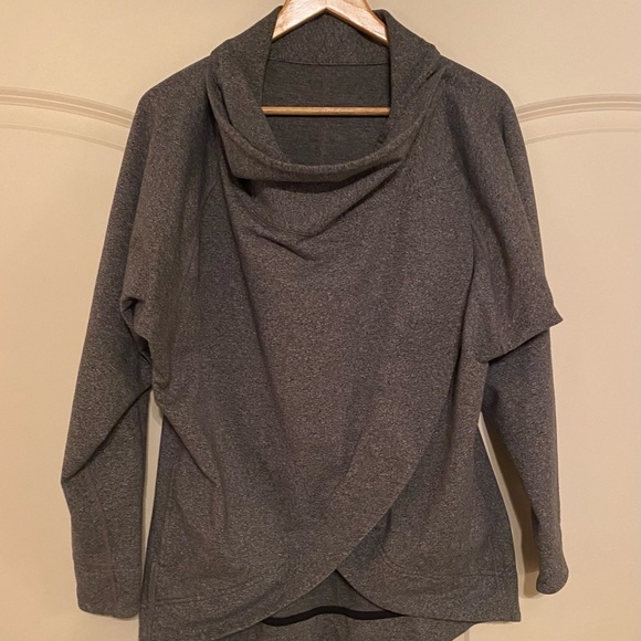 Lululemon Heather Gray Wrap Cowl Cardigan - Picture 1 of 6